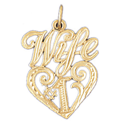 14K GOLD SAYING CHARM - #1 WIFE #10095