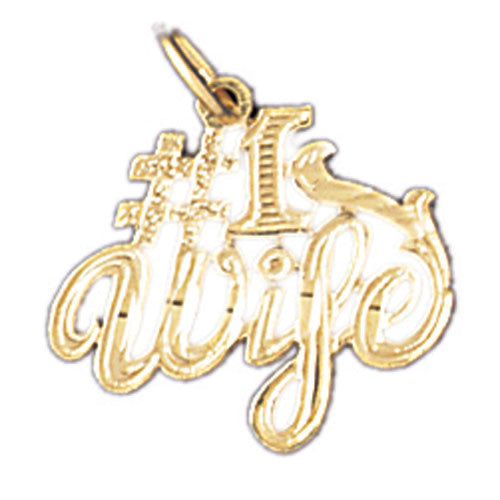 14K GOLD SAYING CHARM - #1 WIFE #10098