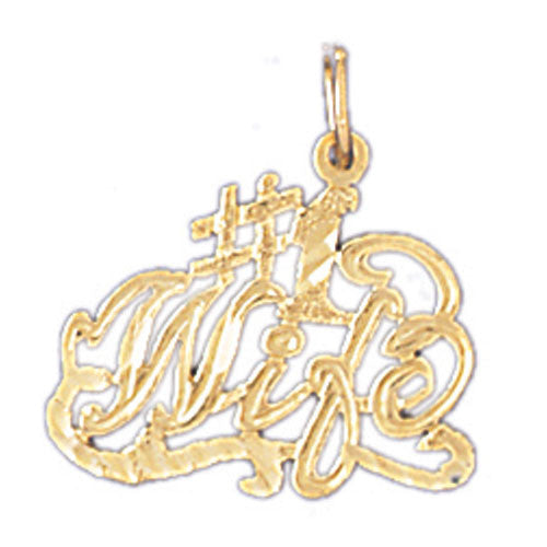14K GOLD SAYING CHARM - #1 WIFE #10101