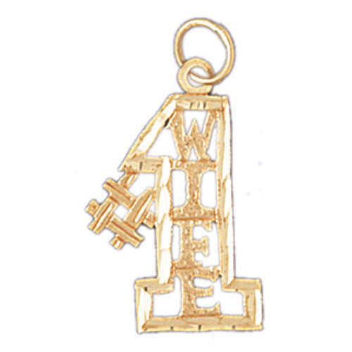 14K GOLD SAYING CHARM - #1 WIFE #10102
