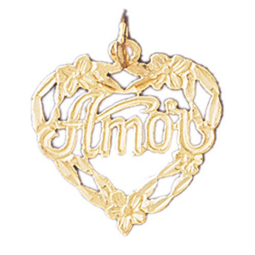 14K GOLD SAYING CHARM - AMOR #10232