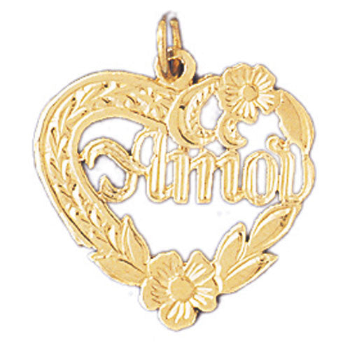 14K GOLD SAYING CHARM - AMOR #10233