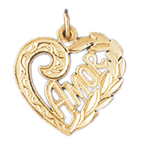 14K GOLD SAYING CHARM - AMOR #10235