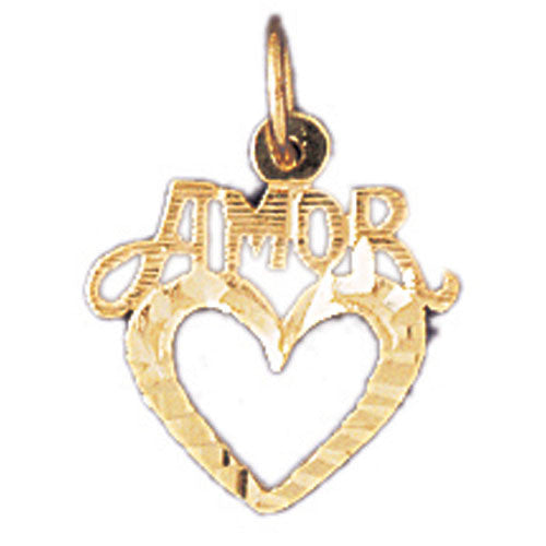 14K GOLD SAYING CHARM - AMOR #10237