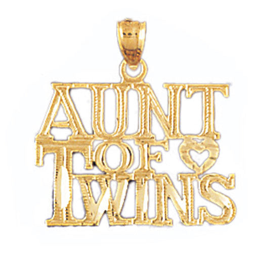 14K GOLD SAYING CHARM - AUNT OF TWINS #9987