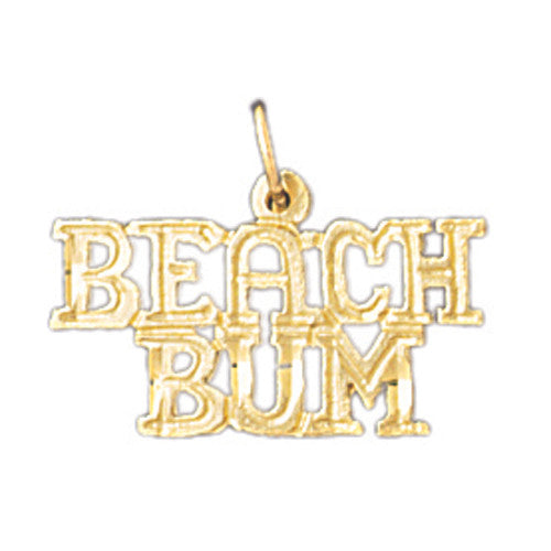 14K GOLD SAYING CHARM - BEACH BUM #10866