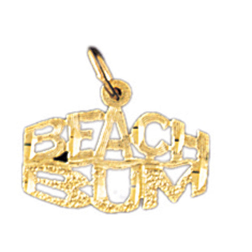 14K GOLD SAYING CHARM - BEACH BUM #10867