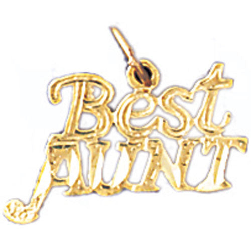 14K GOLD SAYING CHARM - BEST AUNT #9990