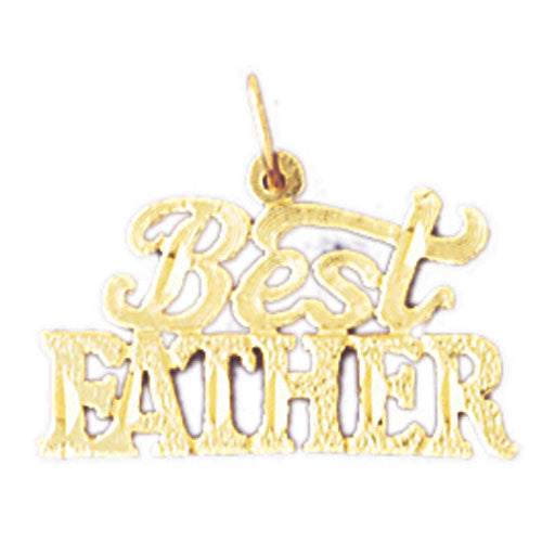 14K GOLD SAYING CHARM - BEST FATHER #9863
