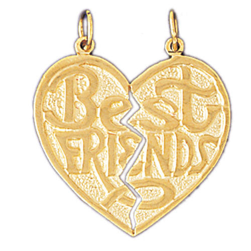 14K GOLD SAYING CHARM - BEST FRIENDS #10350