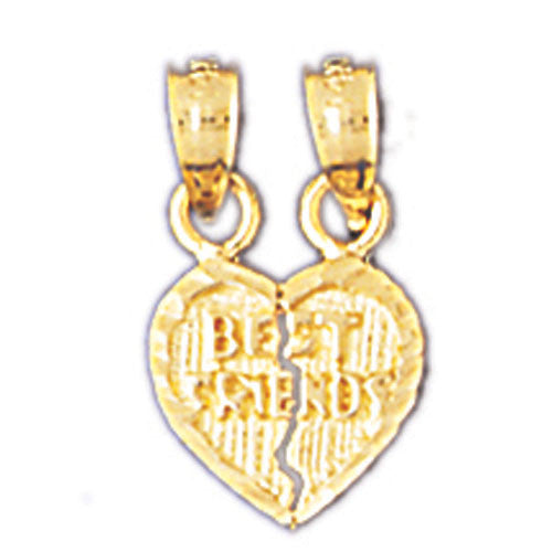 14K GOLD SAYING CHARM - BEST FRIENDS #10353