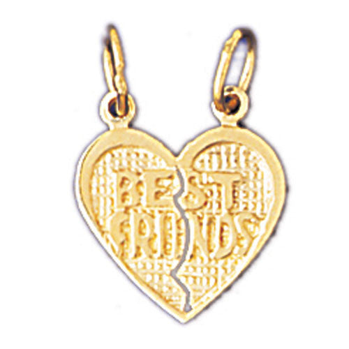 14K GOLD SAYING CHARM - BEST FRIENDS #10354