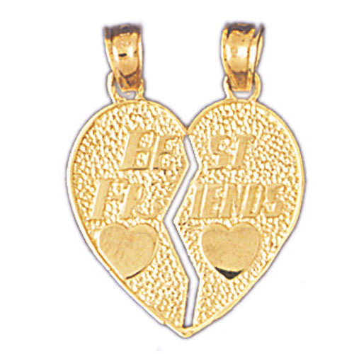14K GOLD SAYING CHARM - BEST FRIENDS #10356