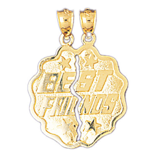 14K GOLD SAYING CHARM - BEST FRIENDS #10360