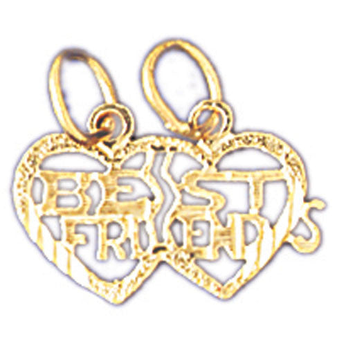14K GOLD SAYING CHARM - BEST FRIENDS #10368