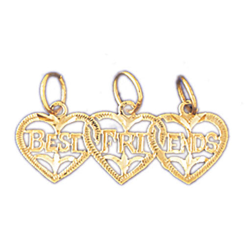 14K GOLD SAYING CHARM - BEST FRIENDS #10370