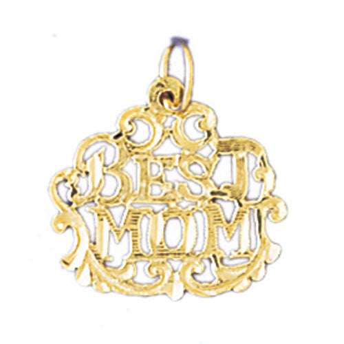 14K GOLD SAYING CHARM - BEST MOM #9845