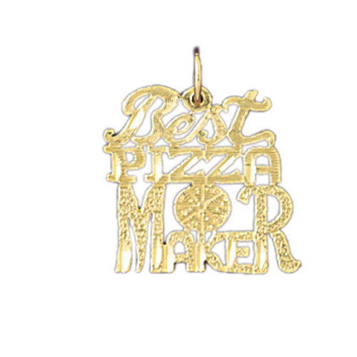 14K GOLD SAYING CHARM - BEST PIZZA MAKER #10829