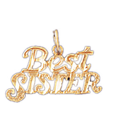 14K GOLD SAYING CHARM - BEST SISTER #9966