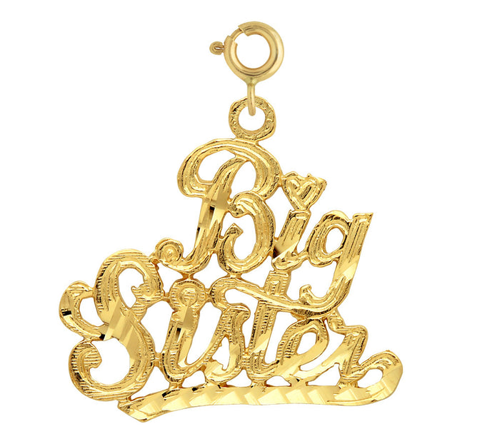 14K GOLD SAYING CHARM - BIG SISTER #9940
