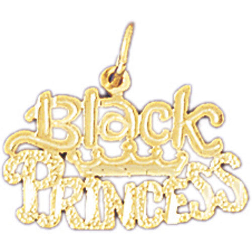 14K GOLD SAYING CHARM - BLACK PRINCESS #10418