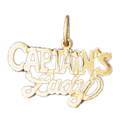14K GOLD SAYING CHARM - CAPTAIN'S LADY #10895