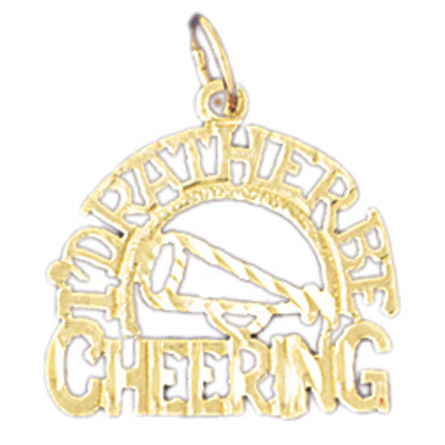 14K GOLD SAYING CHARM - CHEERING #10758