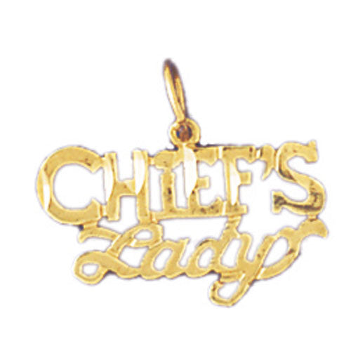 14K GOLD SAYING CHARM - CHIEF'S LADY #10899