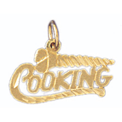 14K GOLD SAYING CHARM - COOKING #10703