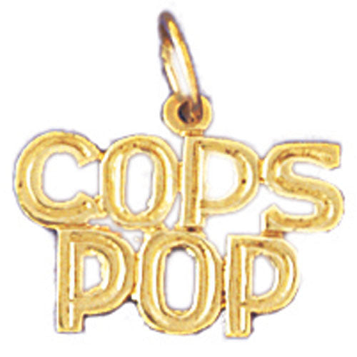 14K GOLD SAYING CHARM - COPS POP #10921