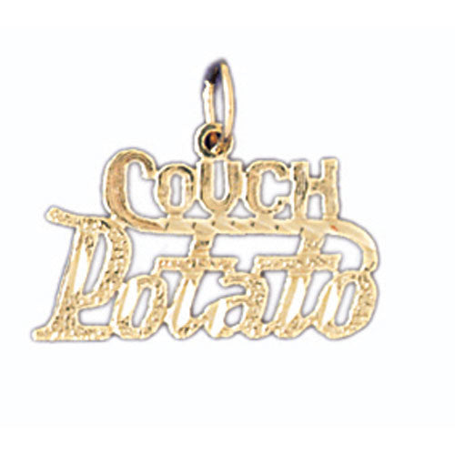 14K GOLD SAYING CHARM - COUCH POTATO #10557