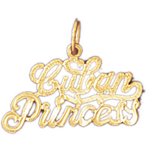 14K GOLD SAYING CHARM - CUBAN PRINCESS #10427