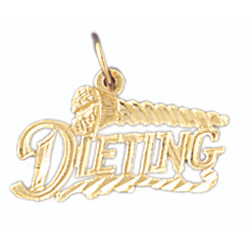 14K GOLD SAYING CHARM - DIETING #10702