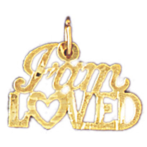 14K GOLD SAYING CHARM - FAM LOVED #10313