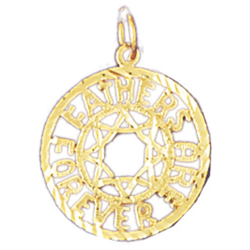 14K GOLD SAYING CHARM - FATHERS ARE FOREVER #9875