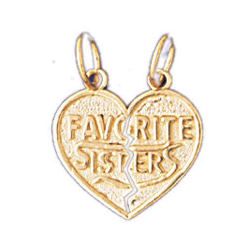 14K GOLD SAYING CHARM - FAVORITE SISTER #9936
