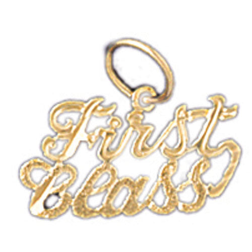 14K GOLD SAYING CHARM - FIRST CLASS #10540