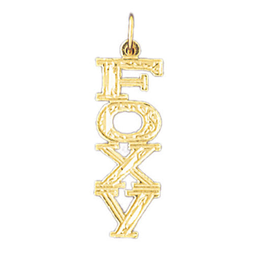 14K GOLD SAYING CHARM - FOXY #10602