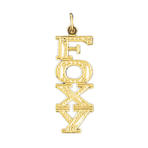 14K GOLD SAYING CHARM - FOXY #10603