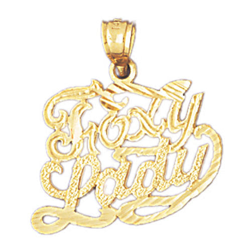 14K GOLD SAYING CHARM - FOXY LADY #10123