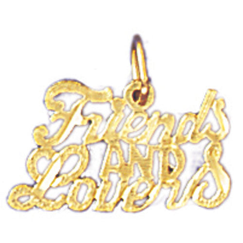 14K GOLD SAYING CHARM - FRIENDS AND LOVERS #10310