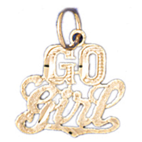 14K GOLD SAYING CHARM - GO GIRL #10536