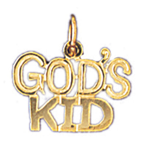 14K GOLD SAYING CHARM - GOD'S KID #10479