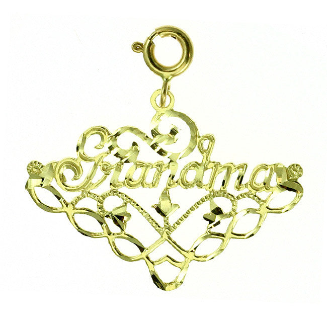 14K GOLD SAYING CHARM - GRANDMA #10004