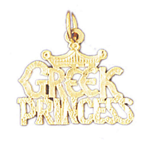 14K GOLD SAYING CHARM - GREEK PRINCESS #10403