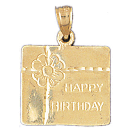 14K GOLD SAYING CHARM - HAPPY BIRTHDAY #10068