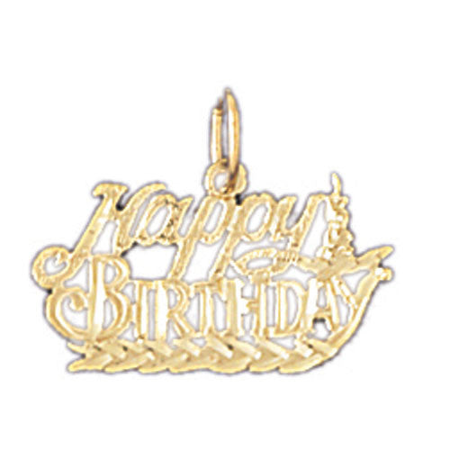 14K GOLD SAYING CHARM - HAPPY BIRTHDAY #10073