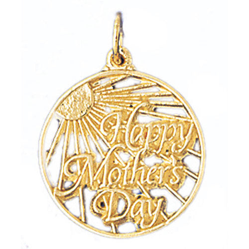 14K GOLD SAYING CHARM - HAPPY MOTHER'S DAY #9699