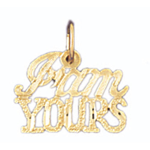 14K GOLD SAYING CHARM - I AM YOURS #10693
