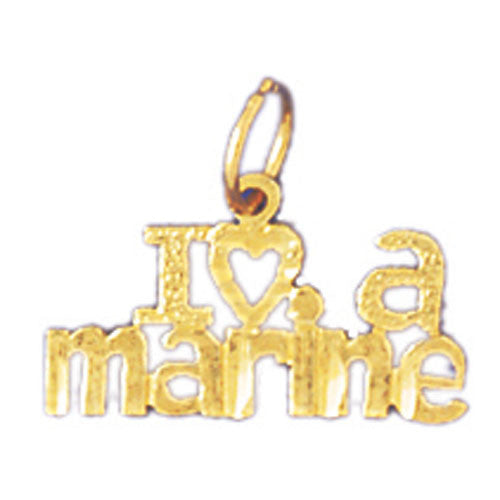 14K GOLD SAYING CHARM - I LOVE A MARINE #10905